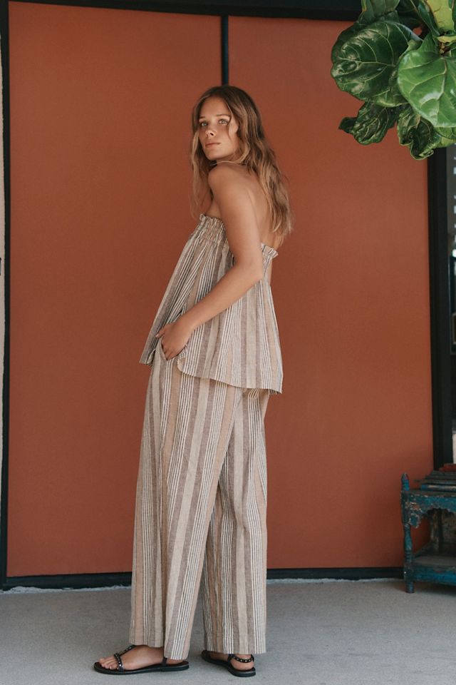 Corfu Striped Cotton-Linen Set #1