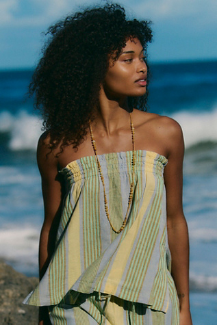 Corfu Striped Cotton-Linen Co-Ord by free-est at Free People in Cornflower Combo, Size: Medium