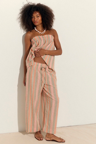 Corfu Striped Cotton-Linen Set