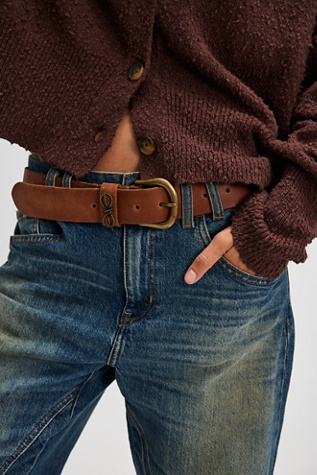 Coquette Leather Belt by FP Collection at Free People in Cognac, Size: XS/S