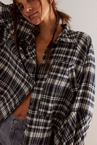 We The Free Indigo Skies Plaid Shirt at Free People in Black Combo, Size: Medium