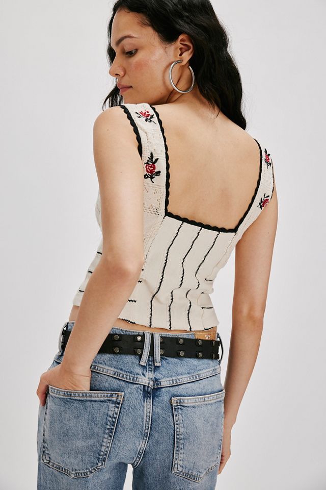フリーピープル Free People Rose Bud ニット Top レディース シャツ トップス Ivory Combo Rose Bud Knit Top | Free People