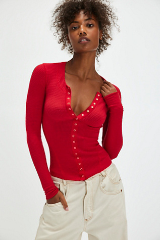 Going Places Cardi by Intimately at Free People in Cherry Crush, Size: Medium