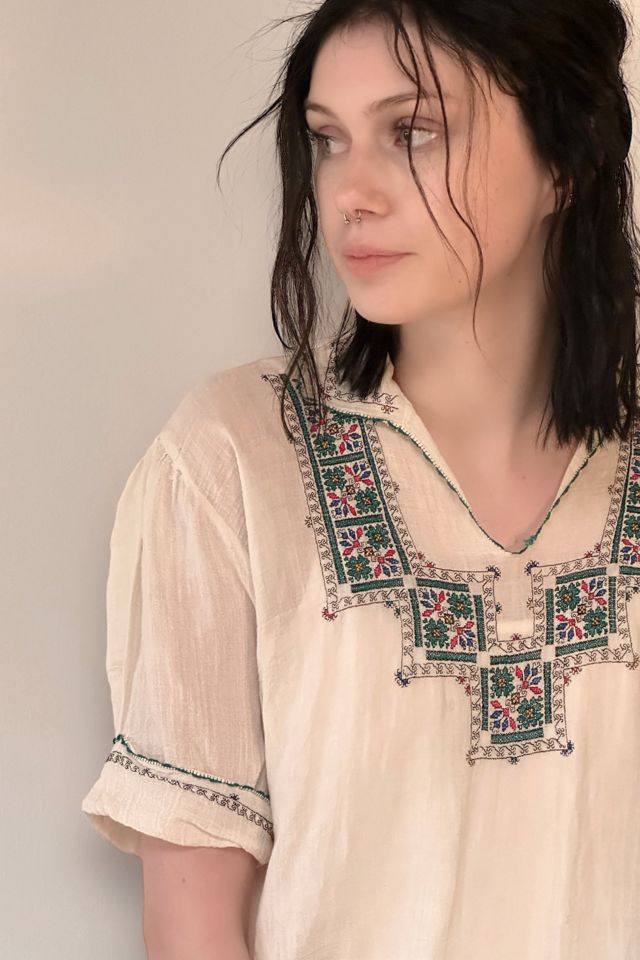 Vintage 1940's Hand Embroidered Gauze Cloth Peasant Blouse Selected By Afterlife Boutique #3