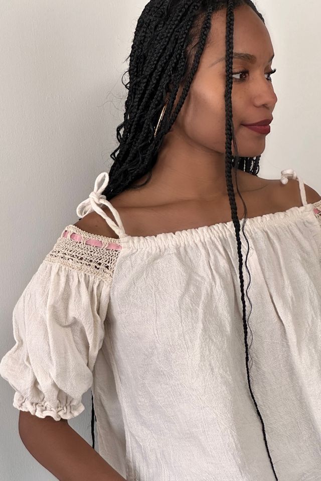 Vintage 1970's Boho Cotton Blouse Selected By Afterlife Boutique #1