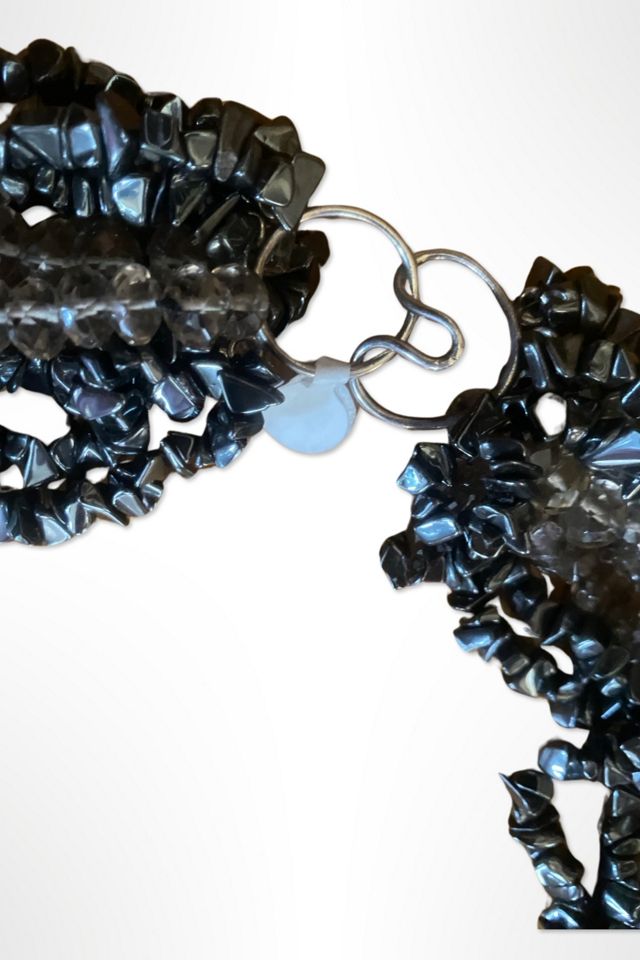 1980s Hematite And Crystal Strand Necklace Selected By Ritual Vintage #2