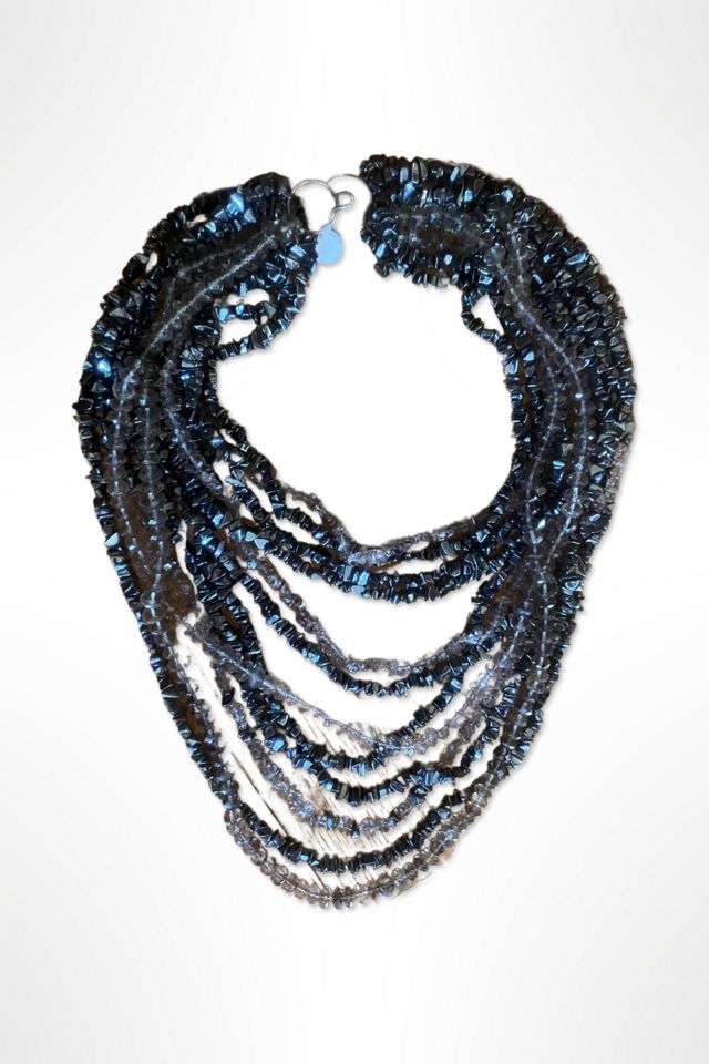 1980s Hematite And Crystal Strand Necklace Selected By Ritual Vintage #3