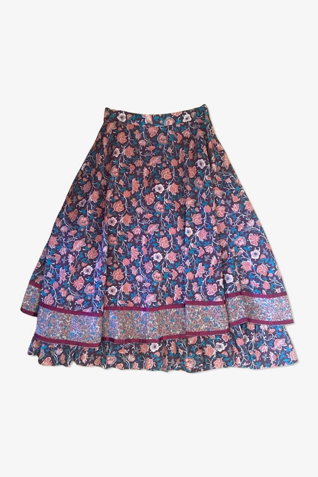 Floral midi skirt 1970 best sale