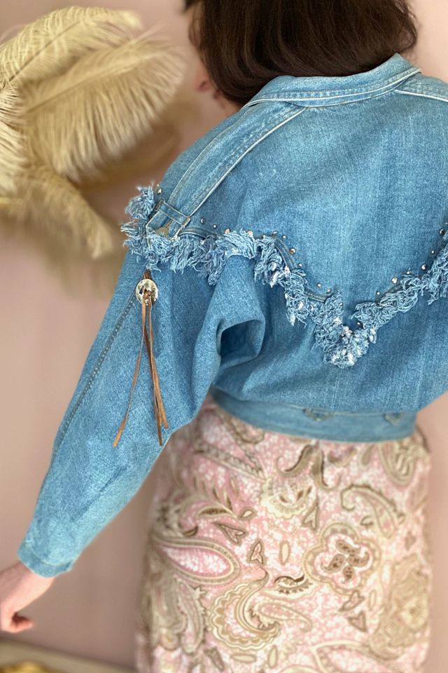 1980s Dolman Western Stud Denim Jacket Selected By Ritual Vintage #1