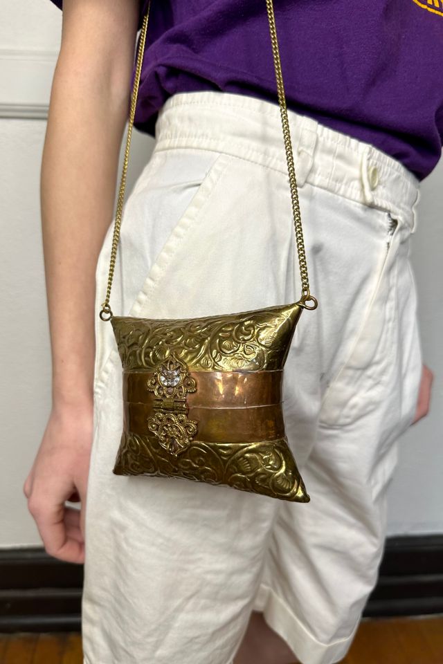 Vintage 1980s Brass Mini Box Purse Selected by Cherry #1