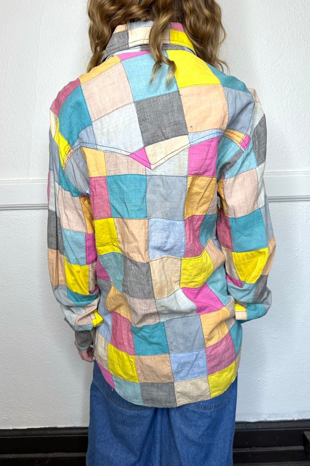 Vintage 1970s Pastel Patchwork Western Shirt Selected by Cherry #2