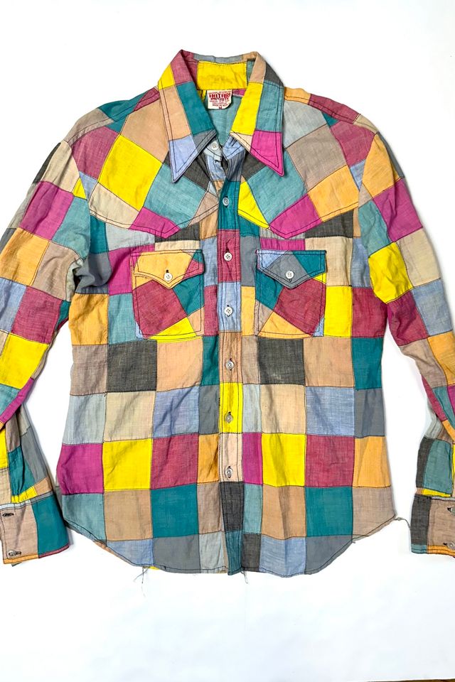 Vintage 1970s Pastel Patchwork Western Shirt Selected by Cherry #3