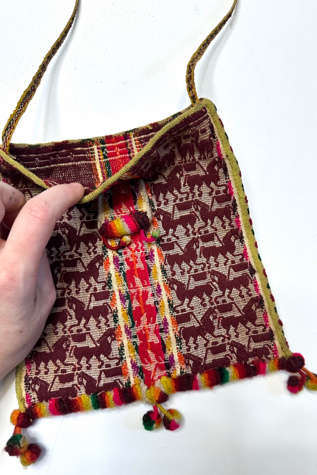 Vintage 1970s Small Woven Ethnic Purse Selected by Cherry