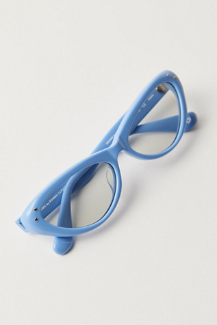 Bonnie Clyde Puppy Cateye Sunglasses at Free People in Blue & Grey Lens