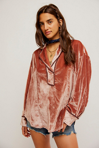 We The Free Luxy Solid Velvet Shirt