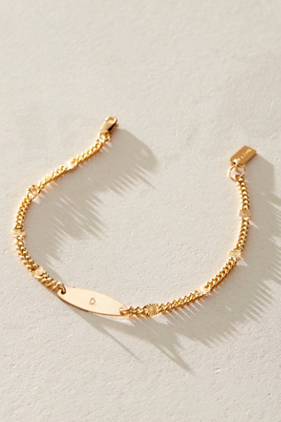 Set & Stones Personalized Rosie Bracelet at Free People in Gold