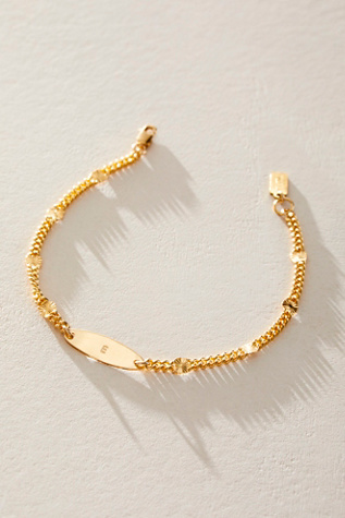 Set & Stones Personalized Rosie Bracelet at Free People in Gold