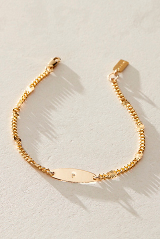 Set & Stones Personalized Rosie Bracelet at Free People in Gold