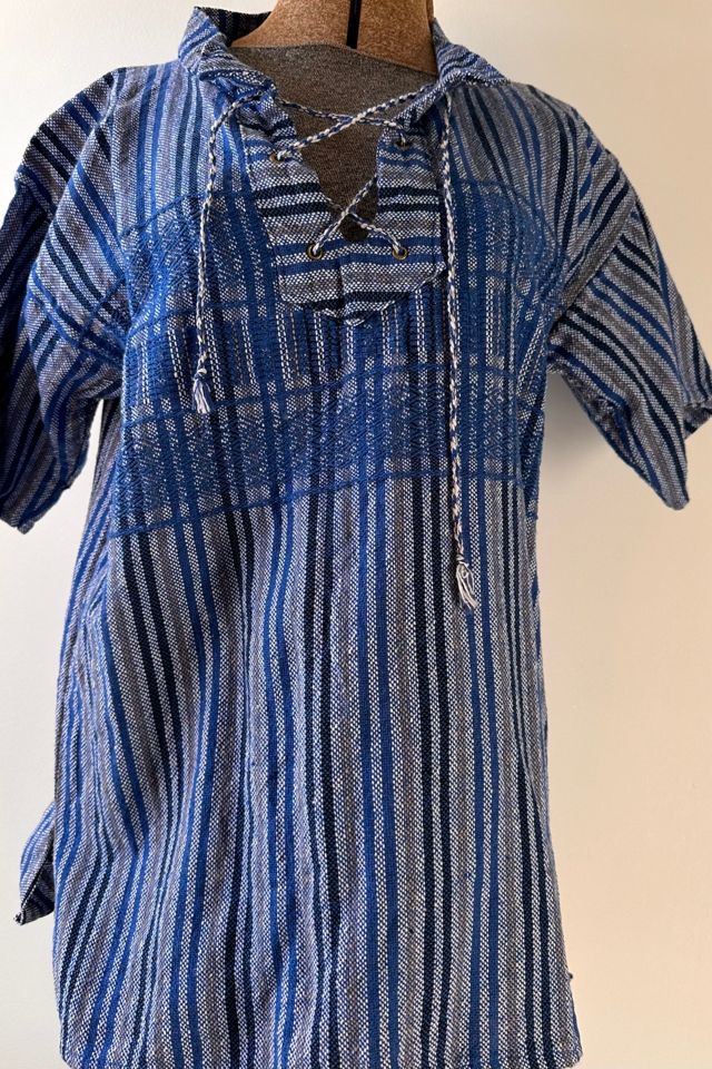 Vintage Indigo Woven Tunic with Embroidered Motif Selected by KA.TL.AK #3