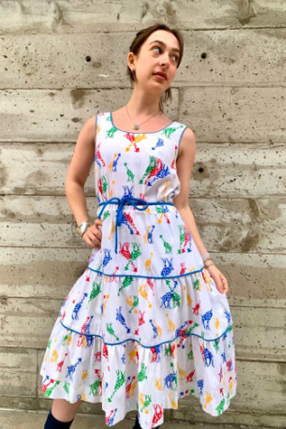 Vintage 1970’s Giraffe Print Belted Dress Selected by Nomad Vintage product page