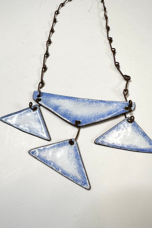 Vintage 1960s Kinetic Red Enamel Pyramid Necklace Selected by Cherry #2