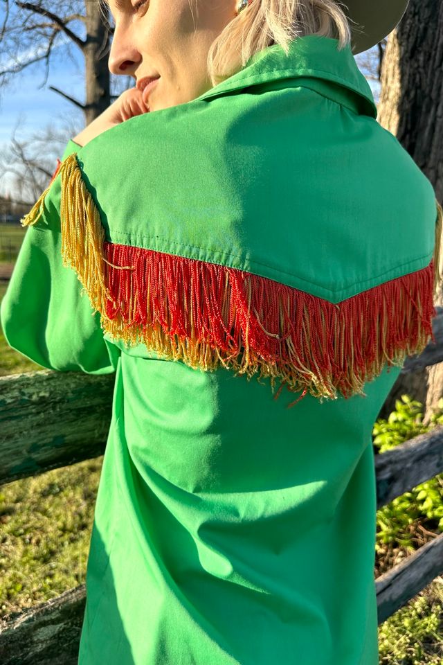 Vintage Green Fringe Western Shirt Selected by Grievous Angel Vintage #2