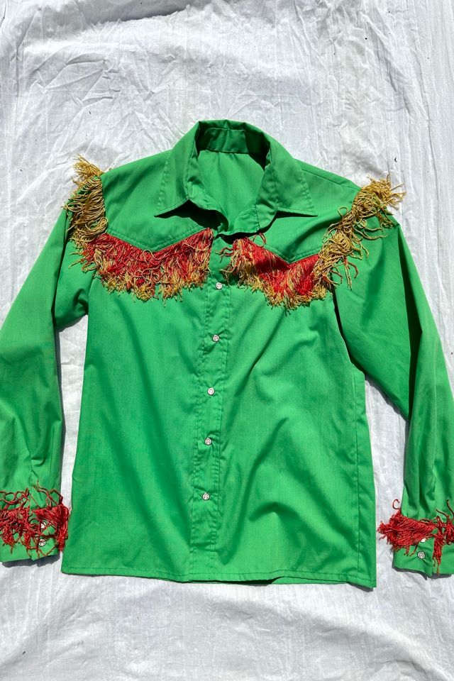 Vintage Green Fringe Western Shirt Selected by Grievous Angel Vintage #3