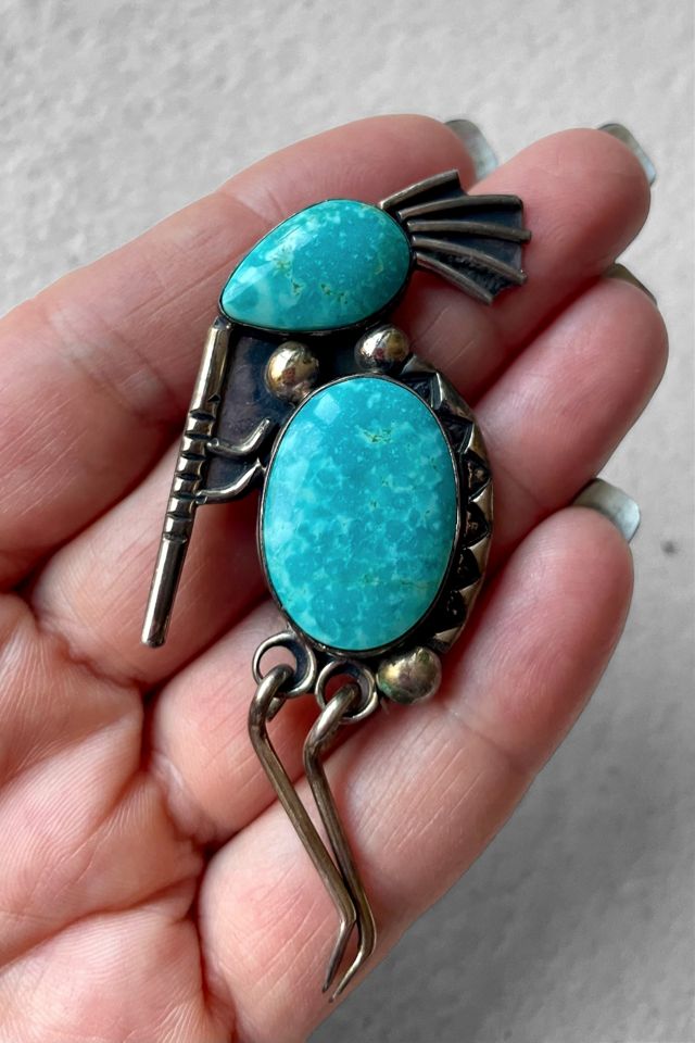 Large Vintage Southwest Sterling Silver Cabochon Pin Selected by MARMALADE #3