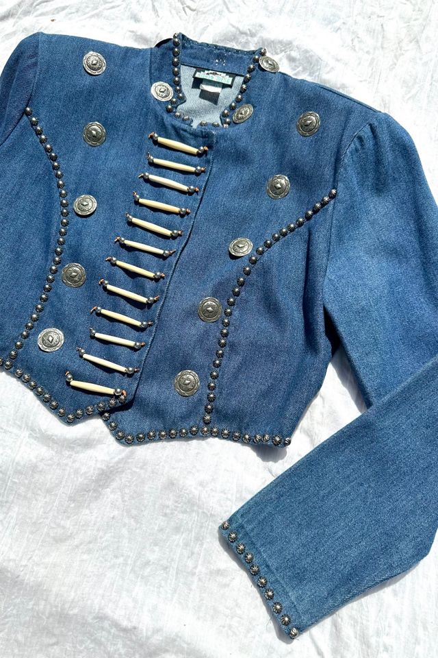 Free fashion people fitted military denim jacket