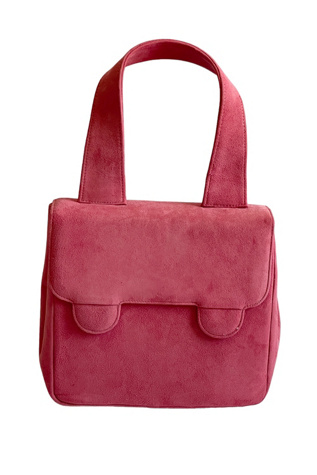 Vintage 1970's Pink Suede Lady Bag Selected by FernMercantile