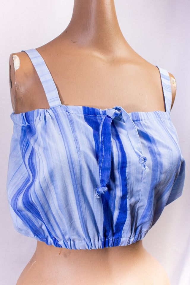 Vintage Blue Striped Top Selected by Black Shag Vintage #2
