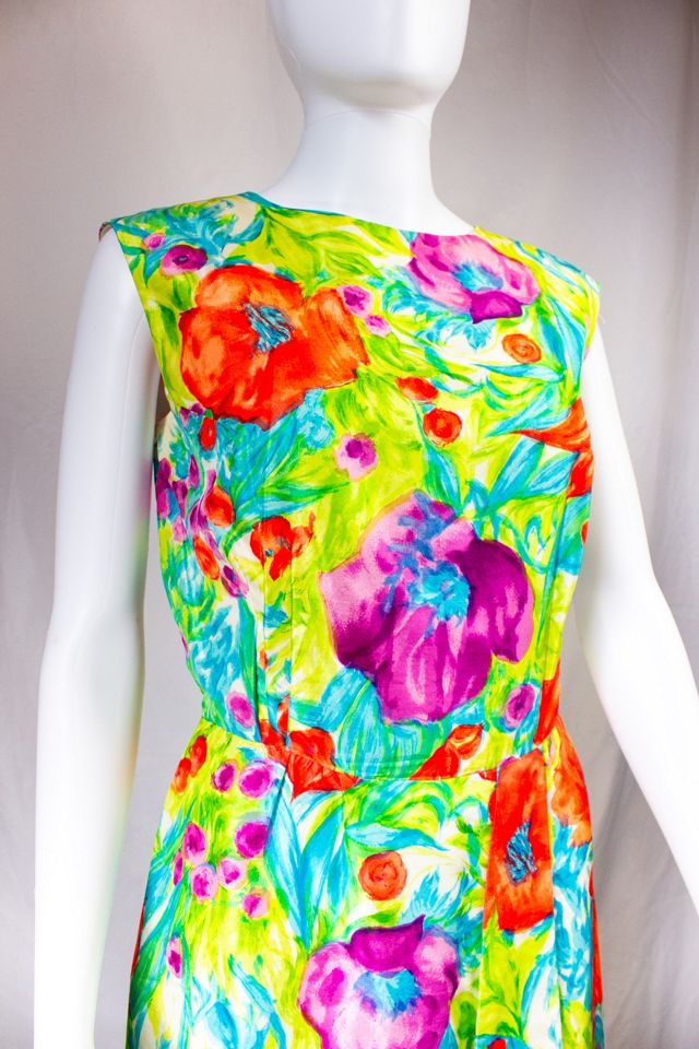 Vintage 60s Floral Sleeveless Dress Selected by Black Shag Vintage #1