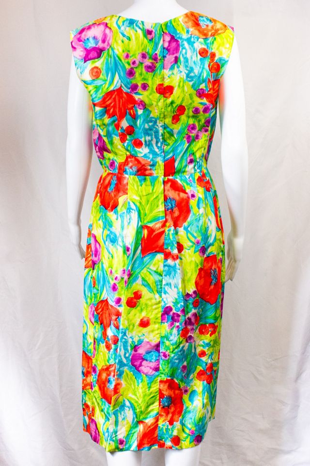 Vintage 60s Floral Sleeveless Dress Selected by Black Shag Vintage #2