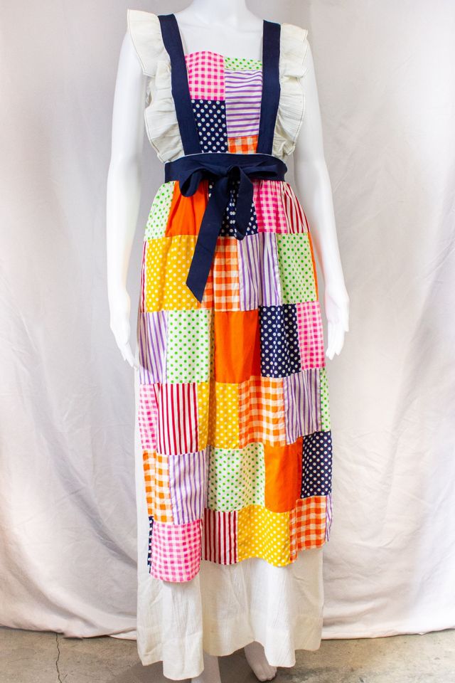 Vintage 70s Patchwork Apron Maxi Dress Selected by Black Shag Vintage |  Free People