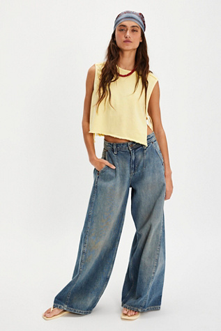We The Free Block Party Trouser Jeans at Free People in Medium Wash, Size: 27