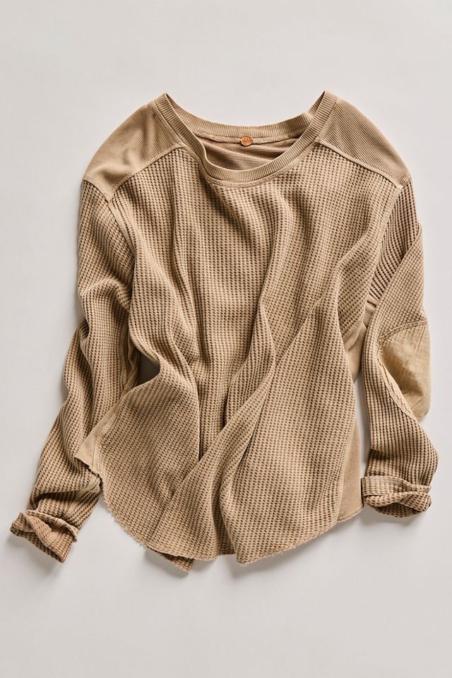 【clane】POWER SHOULDER THERMAL TOPS FP One Blake Drop Shoulder Thermal Sweater | Free People