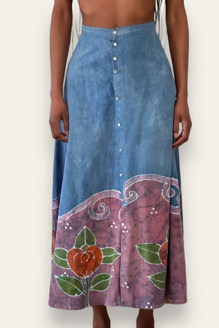 Vintage 1960's Handmade Batik Skirt Selected By Afterlife Boutique