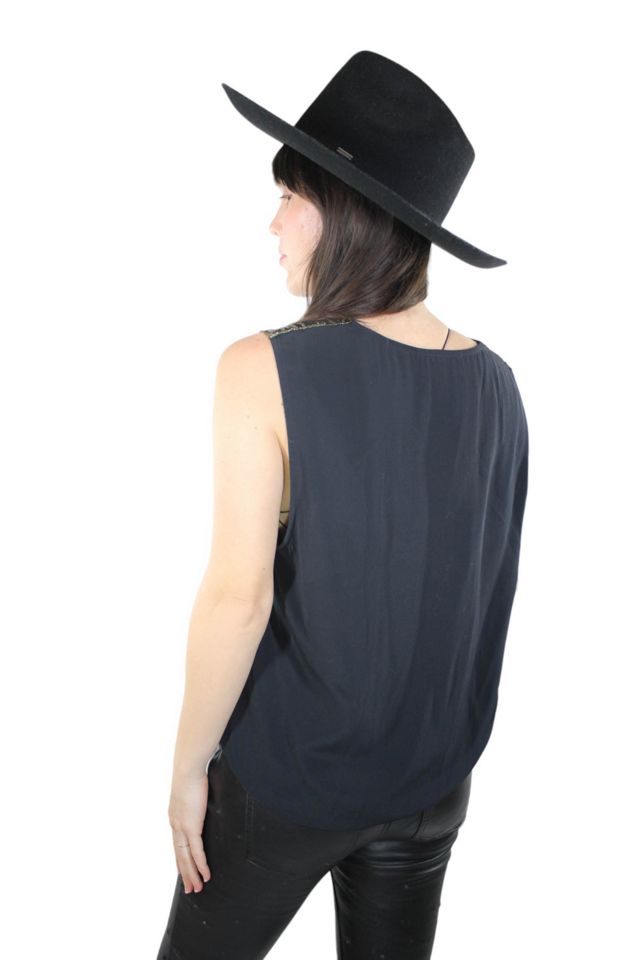 1980s Sheer Black + Gold Embroidered Vest Selected By Moons + Junes Vintage #2