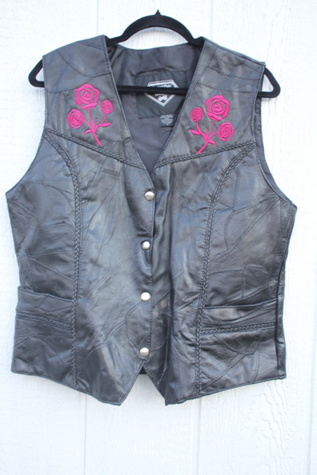 1980s Desert Rose + Leather Fringe Moto Vest Selected By Moons + Junes Vintage