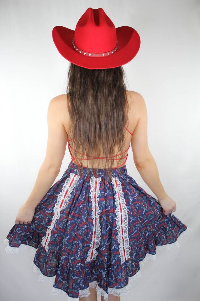 Vintage Western Twirl Lace Trim Midi Skirt Selected By Moons + Junes Vintage #1