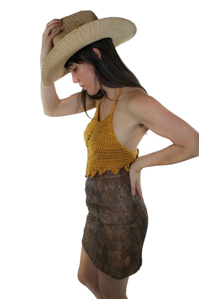 Handmade Vintage Crochet Halter Top Selected By Moons + Junes Vintage #1