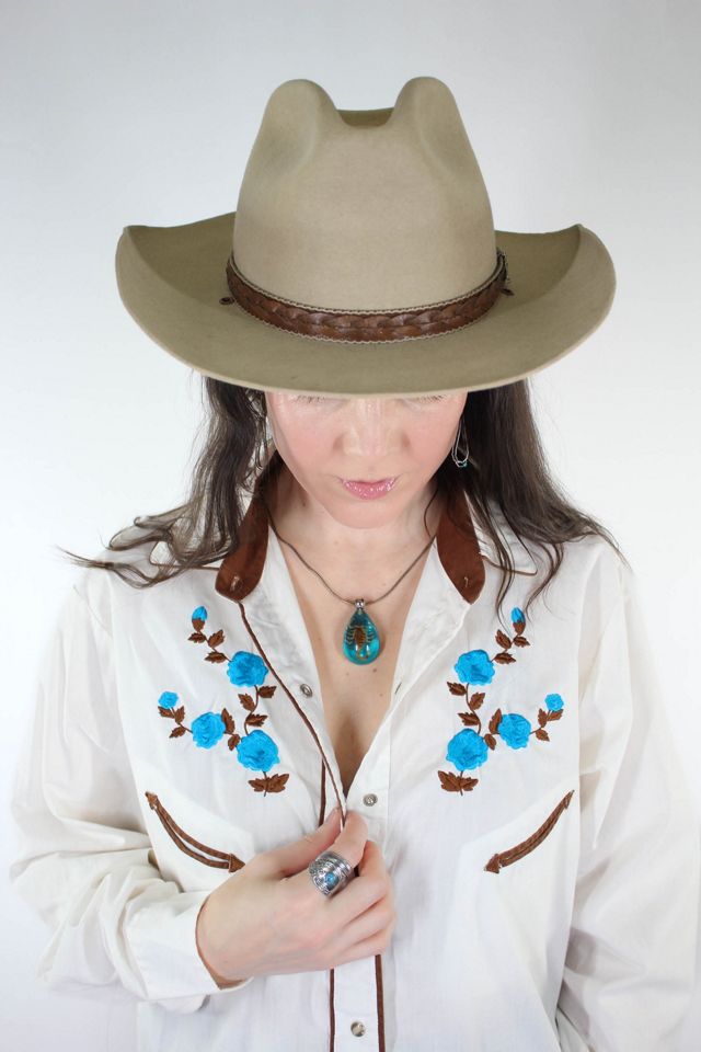 Vintage Floral Embroidered Western Pearl Snap Blouse Selected By Moons + Junes Vintage #1