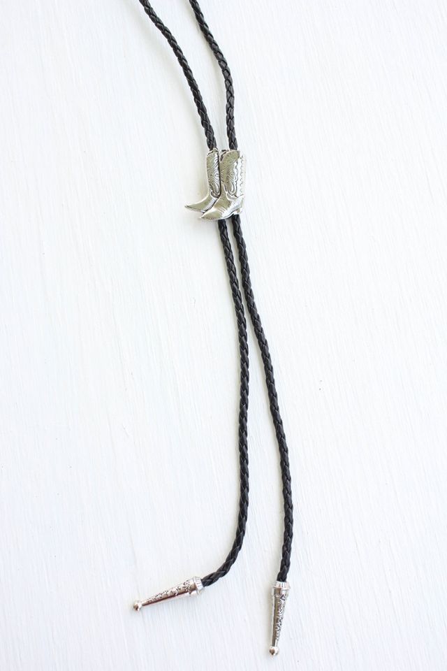 Vintage Silver Cowboy Boot Bolo Tie Selected By Moons + Junes Vintage #2