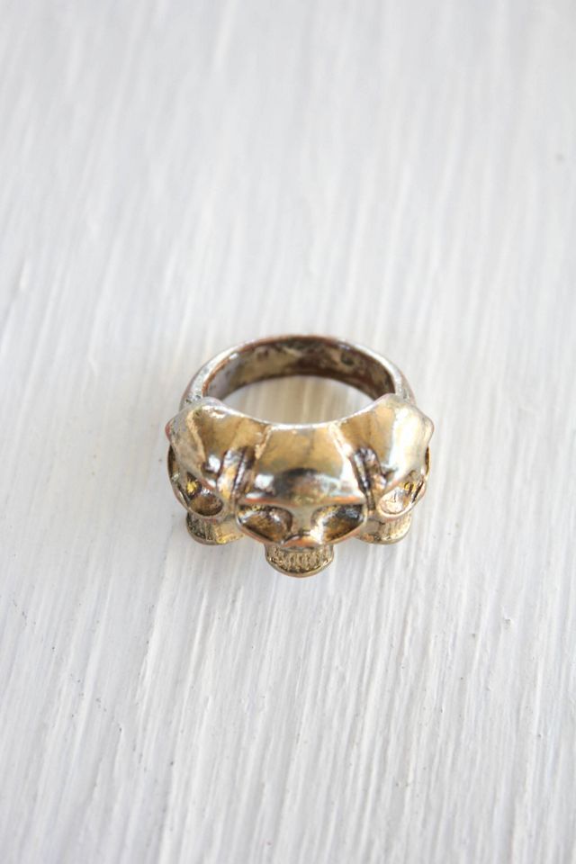 1950s Mexican Biker Skull Ring Selected By Moons + Junes Vintage #3
