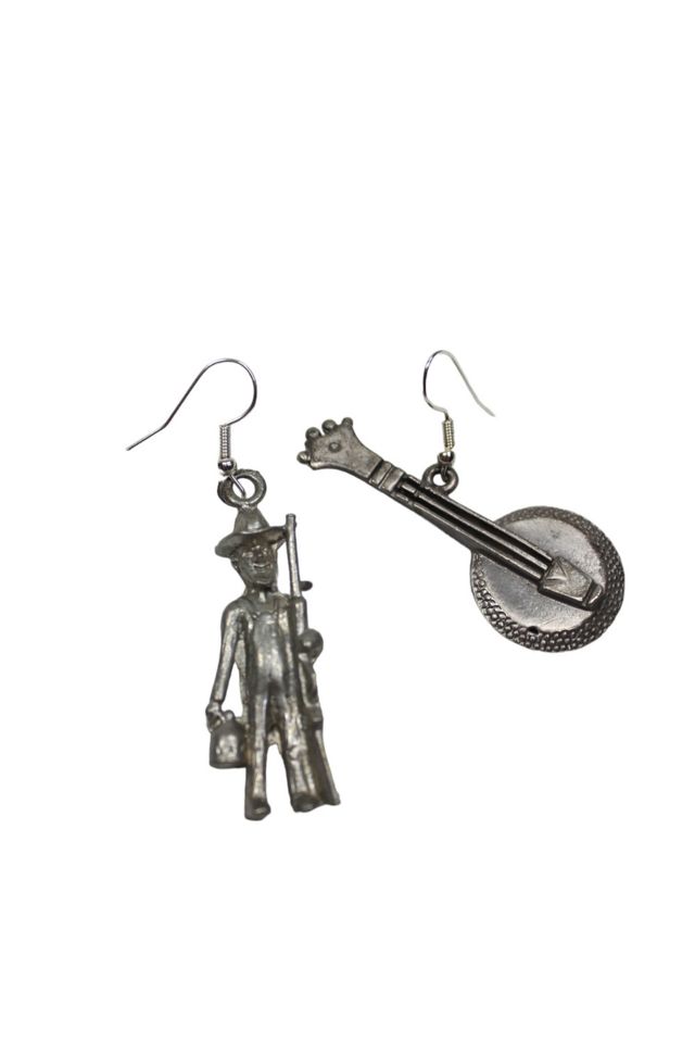 Upcycled Vintage Asymmetrical Cowboy Banjo Earrings Selected By Moons + Junes Vintage #3