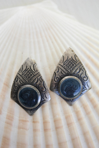 Vintage Southwestern Sterling Statement Earrings Selected By Moons + Junes Vintage