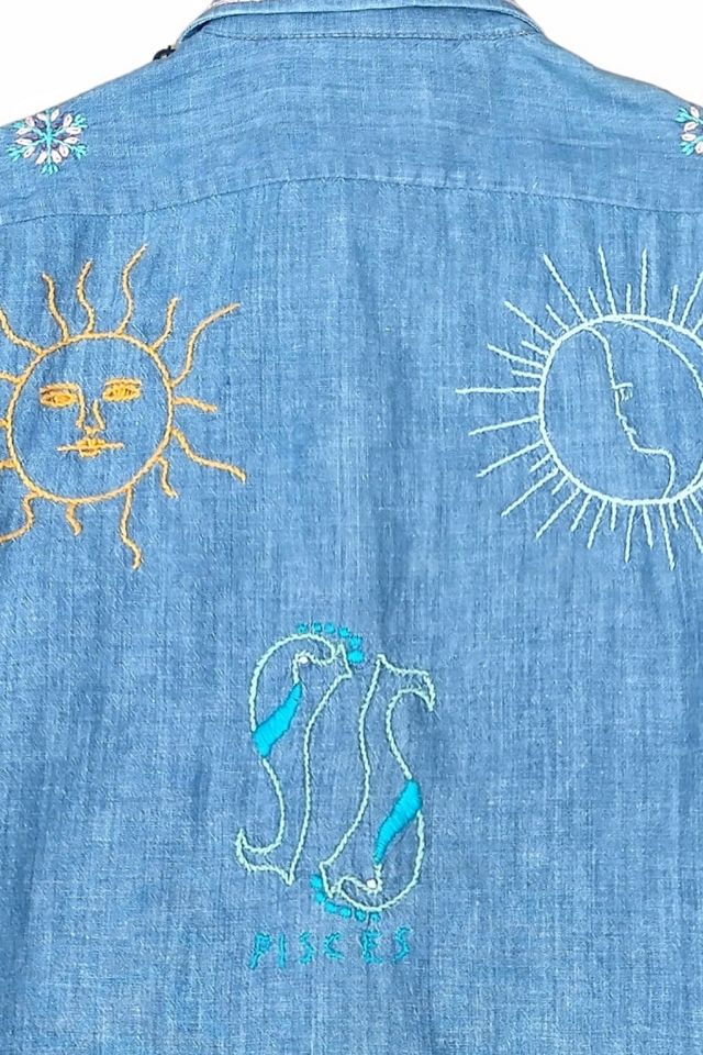 1970's Embroidered Pisces Blouse Selected by Garbage Soup #3