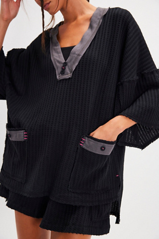 Happy Mix Pullover by Intimately at Free People in Raven Combo, Size: Small