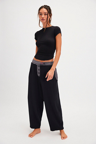 Happy Mix Joggers by Intimately at Free People in Raven Combo, Size: Medium