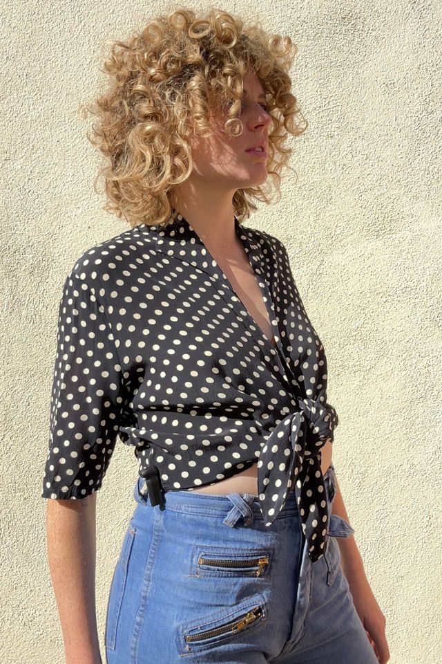 Cropped polka dot top on sale